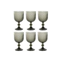 Set van bekers Home ESPRIT Grijs Kristal 325 ml (6 Stuks) - thumbnail