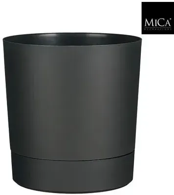 Mica Decorations Bloempot 'Coco' met schotel d38 h40 antraciet
