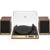 Crosley C72 Platenspeler met luidsprekers - Bluetooth-draaitafel met 60 W boekenplankluidsprekers, eenvoudige set-up vinylspeler met stofkap, platenspeler planksysteem, Audio-Technica Cartridge,