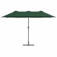Tuinparasol Groen 380 x 196 x 235 cm Poedergecoat staal - thumbnail