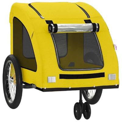 VidaXL Hondenfietstrailer oxford stof en ijzer geel - thumbnail
