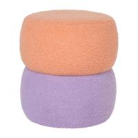Poef duo rondo - terra/lila - ø38x40 cm - thumbnail