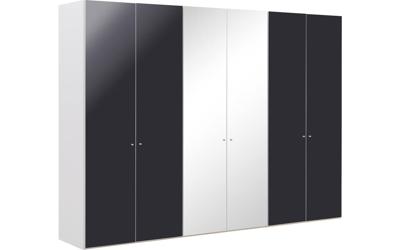 Goossens Kledingkast Easy Storage Ddk, Kledingkast 304 cm breed, 220 cm hoog, 4x draaideur en 2x spiegel draaideur midden Goossens Kledingkast Easy Storage Ddk, Kledingkast 304 cm breed, 220 cm hoog, 4x draaideur en 2x spiegel draaideur midden