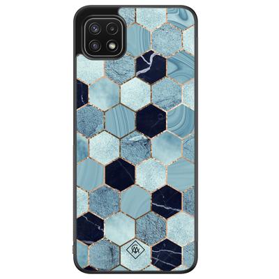 Samsung Galaxy A22 5G hoesje - Blue cubes
