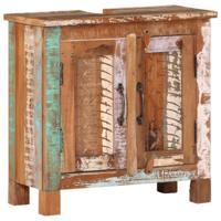 4-delige Badkamermeubelset massief hergebruikt hout - thumbnail