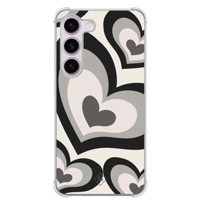 Samsung Galaxy S23 Plus shockproof hoesje - Hart swirl zwart Samsung Galaxy S23 Plus shockproof hoesje - Hart swirl zwart