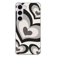 Samsung Galaxy S23 Plus shockproof hoesje - Hart swirl zwart - thumbnail