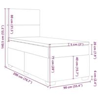 Boxspring met matras stof donkerbruin 90x200 cm - thumbnail