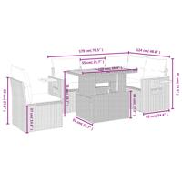 6-delige Loungeset met kussens poly rattan beige - thumbnail
