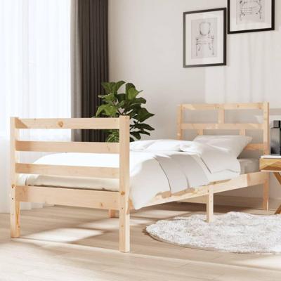 Bedframe massief hout 75x190 cm