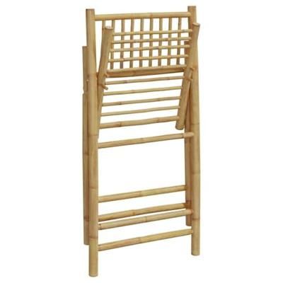 Bistrostoelen 2 st inklapbaar met kussens bamboe crmewit - thumbnail