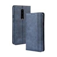 Magnetische Buckle retro Crazy Horse textuur horizontale Flip lederen case voor OnePlus 7 Pro met houder & kaartsleuven & fotolijstjes (blauw) - thumbnail