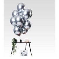 Chrome ballonnen 33cm Spiegeleffect Zilver Premium - 12 Stuks - thumbnail