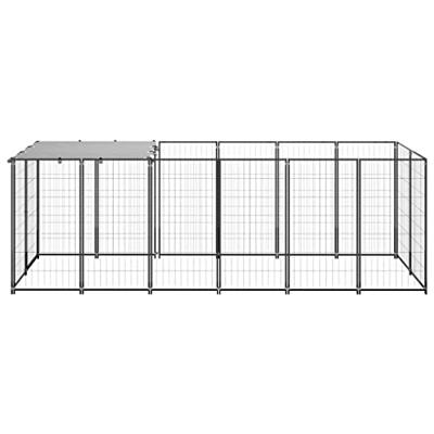Hondenkennel 330x110x110 cm staal zwart