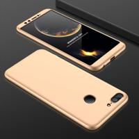 GKK Huawei Honor 9 Lite drie fasen Splicing 360 graad volledige PC beschermende hoes Back-Cover(Gold) - thumbnail