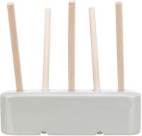 TRIXIE VOEDERRUIF KERAMIEK / HOUT GRIJS 26X17X23 CM - thumbnail