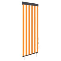 VidaXL Rolgordijn voor buiten 60x250 cm wit en oranje - thumbnail