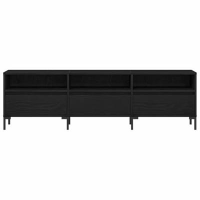 TV-kast met lade Zwart Eiken 150 x 30 x 44,5 cm Bewerkt hout