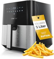 Clatronic FR 3782 H Airfryer 5.0 l 1450 W Convectiefunctie RVS, Zwart - thumbnail