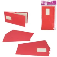 Kaarten met enveloppen rood 21 cm 5 stuks | 48 stuks - thumbnail