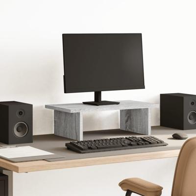 VidaXL Monitorstandaard 50x27x15 cm bewerkt hout grijs sonoma eiken