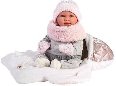 Babypop Mimi Lachebekje met reiswieg - 42 cm