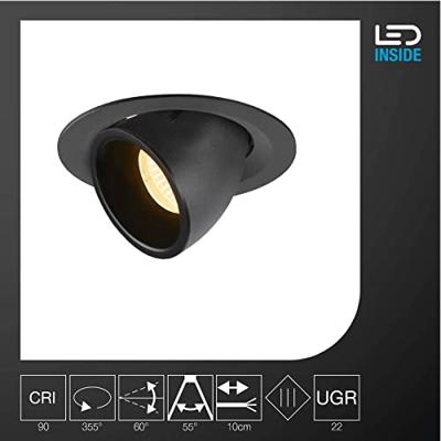 SLV 1005945 NUMINOS GIMBLE M LED-inbouwlamp LED vast ingebouwd Zwart