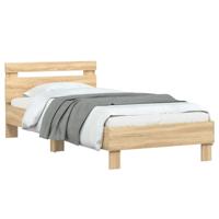 Bedframe met hoofdeinde bewerkt hout sonoma eiken 120x190 cm - thumbnail