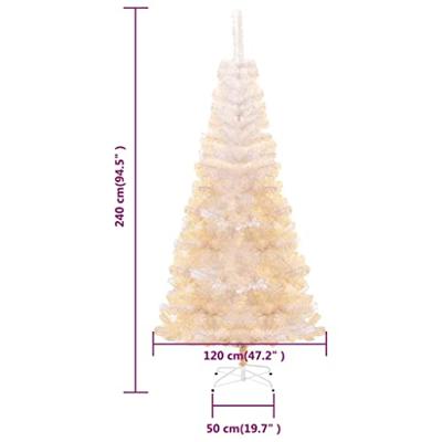VidaXL Kunstkerstboom met iriserende uiteinden 240 cm pvc wit
