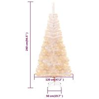 VidaXL Kunstkerstboom met iriserende uiteinden 240 cm pvc wit - thumbnail