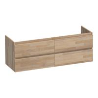 Brauer Joy - Onderkast - 140 cm - met 4 Softclose Lades Greeploos en 2 Sifon Uitsparingen - Vingerlas Eiken Grijs - thumbnail