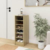 VidaXL Schoenenkast 31,5x35x90 cm bewerkt hout sonoma eikenkleurig - thumbnail