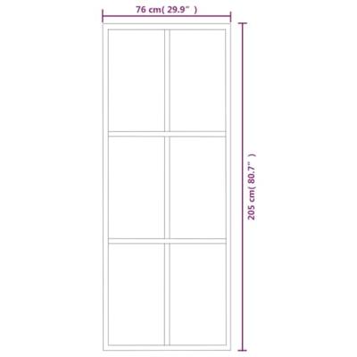Schuifdeur 76x205 cm ESG-glas en aluminium zwart - thumbnail
