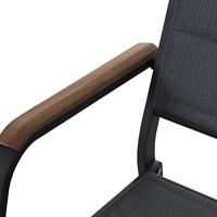 Siena Garden N40082 Tuinbank Aluminium, Teakhout Antraciet (mat), Grijs, Natuur - thumbnail