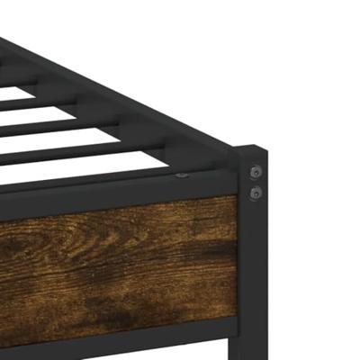 Bedframe zonder matras metaal gerookt eikenkleurig 75x190 cm