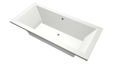 Xenz Society Duobad - 190x90x53 - afvoer Midden - acryl - wit mat 6854-03