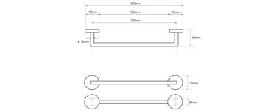 Handdoekhouder Sapho X-Round 50 cm Chroom Sapho