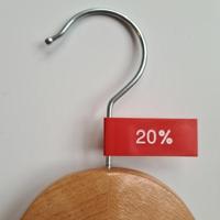 Label vaantje kunststof kleur rood 20% - thumbnail