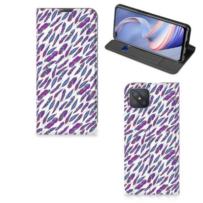 OPPO Reno4 Z 5G | Hoesje met Magneet | Feathers Color OPPO Reno4 Z 5G | Hoesje met Magneet | Feathers Color