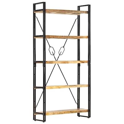 Boekenkast met 5 schappen 90x30x180 cm massief mangohout
