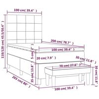Boxspring met matras stof crèmekleurig 100x200 cm - thumbnail