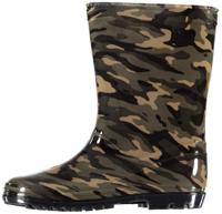 XQ Footwear regenlaarzen jongens rubber legergroen maat 34 - thumbnail