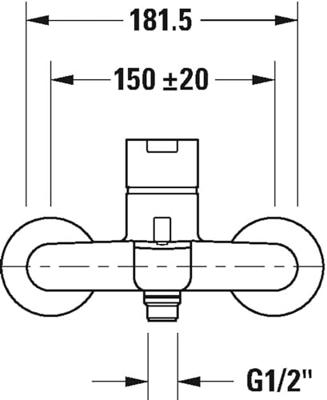 Duravit B.2 2-gats badmengkraan opbouw Chroom - thumbnail