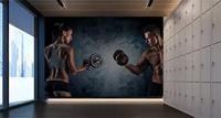 Fotobehang - Sportschool energie, premium print, inclusief behanglijm - thumbnail