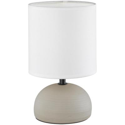 Stijlvolle LED Tafellamp E14 - Rond Keramiek - Mat Grijs