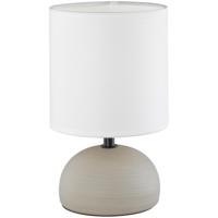 Stijlvolle LED Tafellamp E14 - Rond Keramiek - Mat Grijs - thumbnail