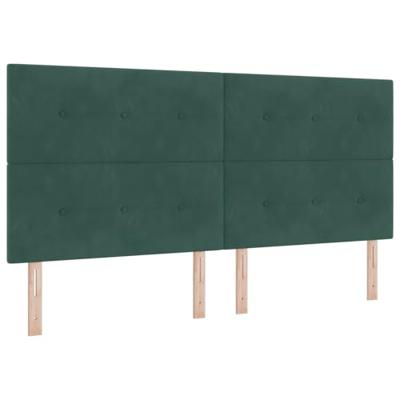 LED Hoofdbord met LED-striplichten Groen 200 cm Polyester