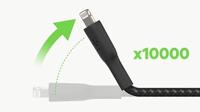 Parat USB-kabel USB-C stekker, Apple Lightning stekker 1.00 m Zwart Stoffen mantel 990597999 - thumbnail