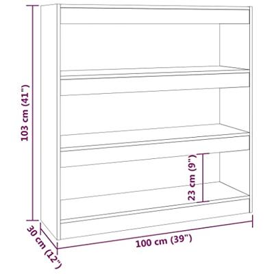 Boekenkast/kamerscherm 100x30x103 cm gerookt eikenkleur - thumbnail