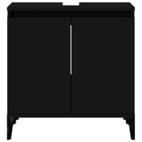 Wastafelkast 58x33x60 cm bewerkt hout zwart - thumbnail